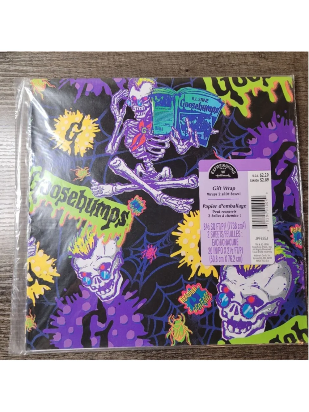 Vintage Hallmark 1996 Goosebumps Gift Wrap Paper Halloween Wrap